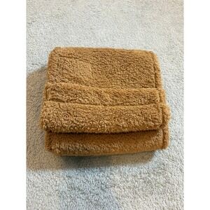 Lululemon Vinyasa Scarf‎ Fleece Tan Brown Snap Wrap O/S LW9DSVS Cozy Plush Rare
